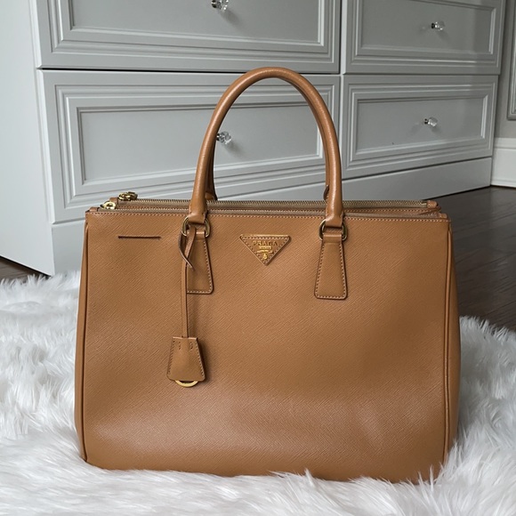 Prada Handbags - Authentic Prada Saffiano Galleria Large Tote Bag in Caramel